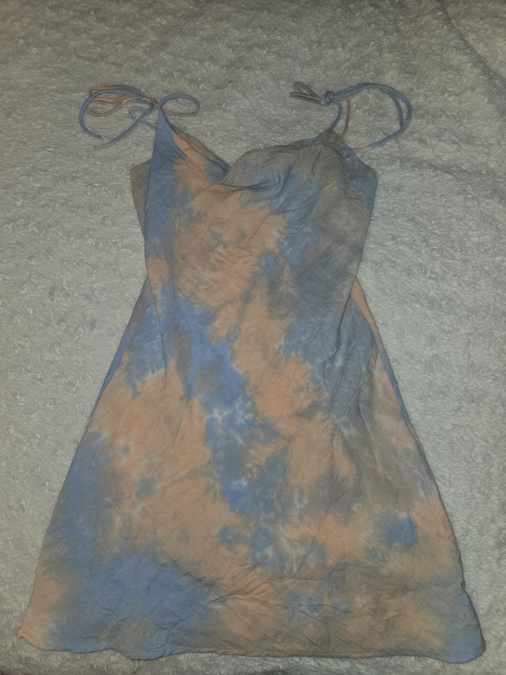AUDREY 3+1 Tie Dye Dress in Peach & Light Blue